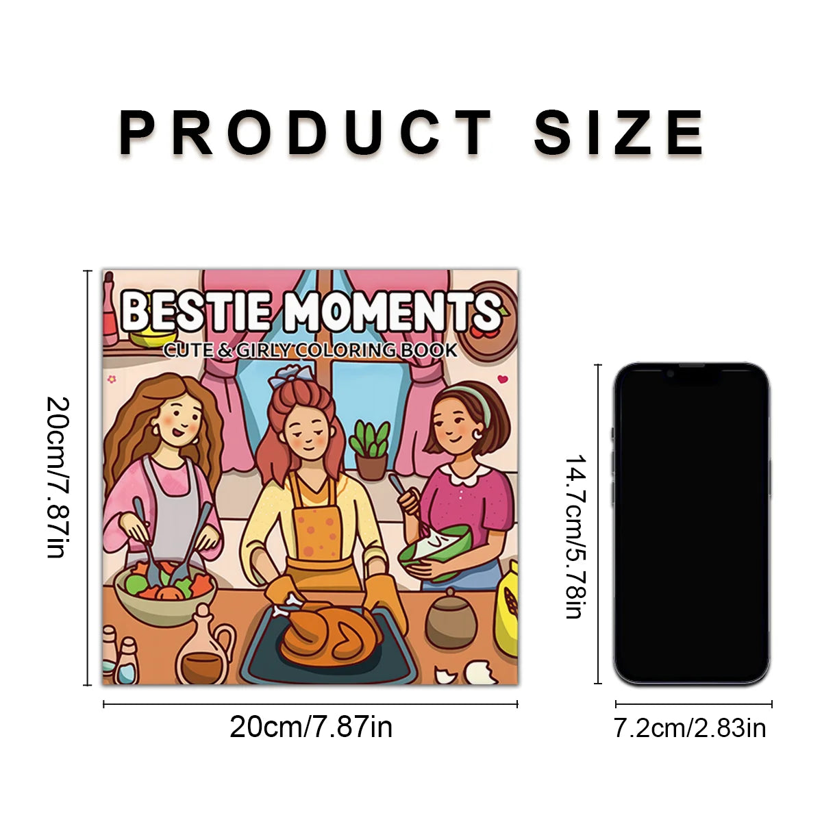 BESTIE MOMENTS CUTE & GIRLY COLORING BOOK 24 Page For Adults And Teens Birthday Party Relieve Stress Kill Time Drawing Books