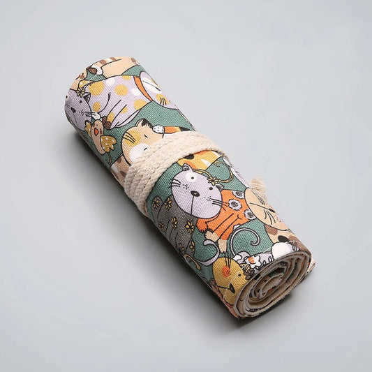 Roll-Up Pencil Case – 48 Slot Art Storage Bag for Pencils & Brushes