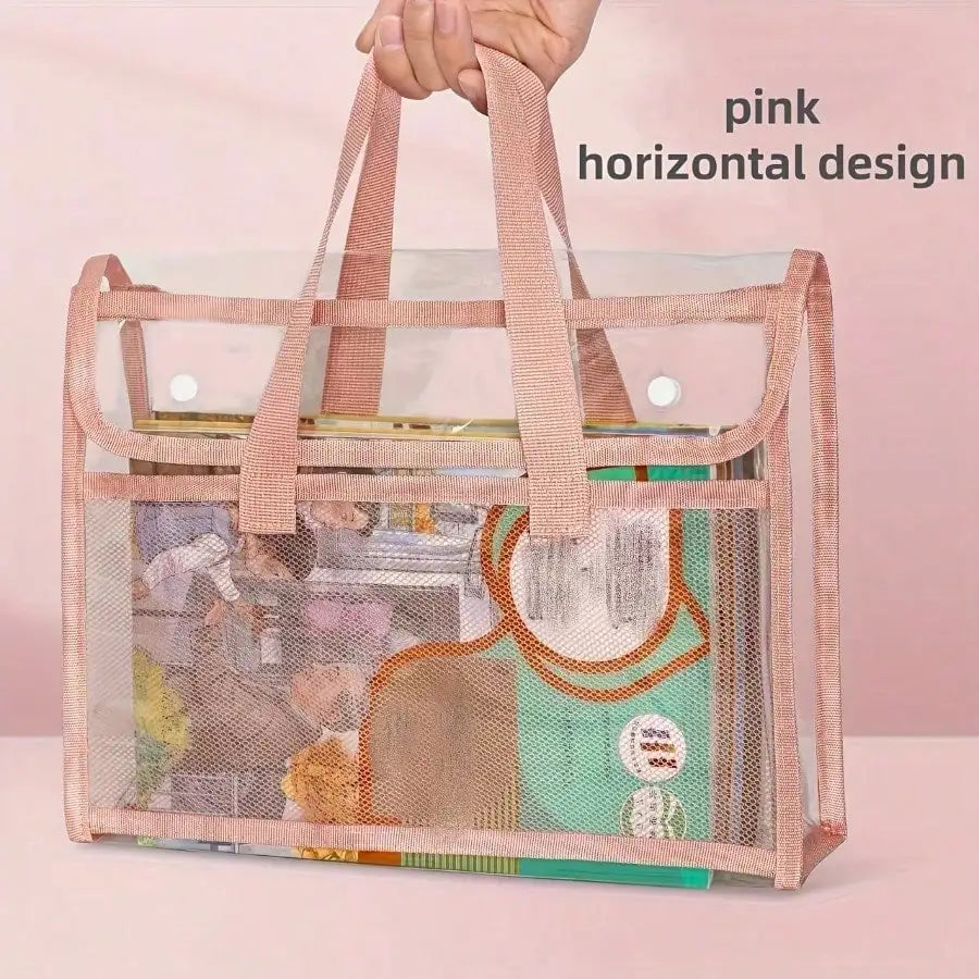 Transparent Expandable File Bag, High-quality Portable Transparent Folder, Book and Stationery Storage Bag, A4 Paper File Storage, Suitable for Office, School, Easter, Thanksgiving and Other Activities