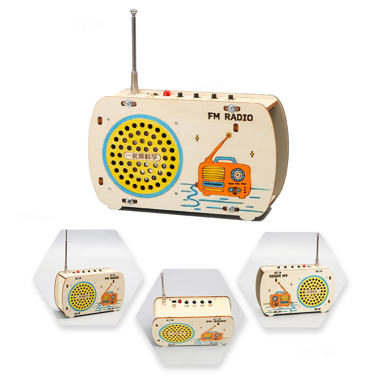 DIY Wooden Radio Kit Retro FM Educational STEM Building Toy Science Experiment Kit 3D Puzzle Craft Birthday Gift for Kids Teens