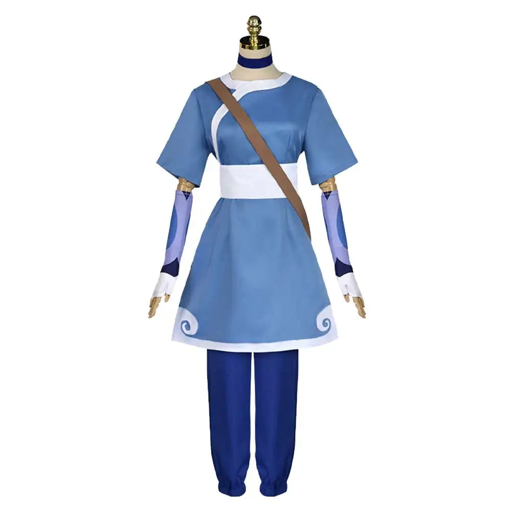 Movie Avatar Cosplay Katara Costume Top Pants Fantasy Clothes for Adult Outfits Halloween Carnival Party Suit