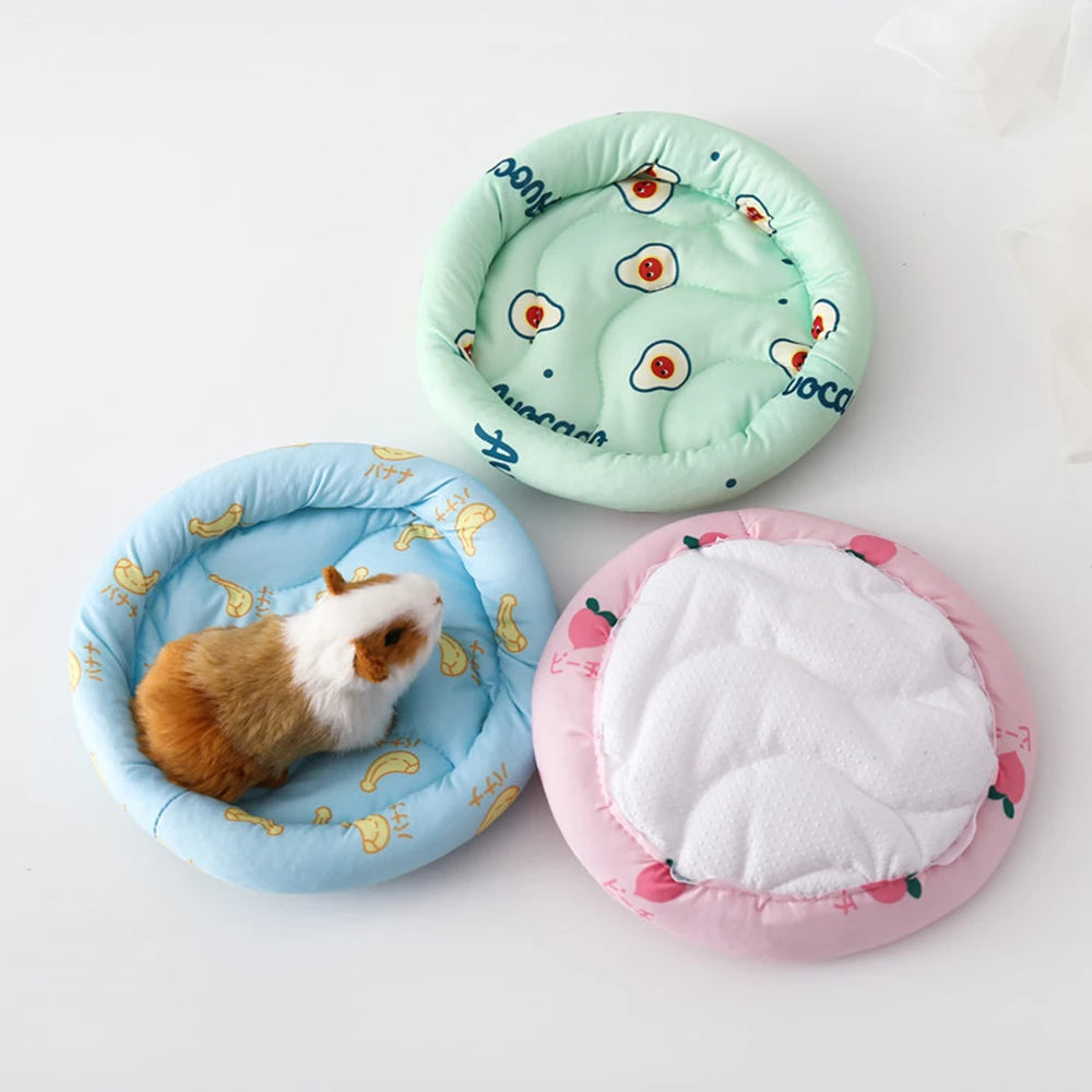 Pet Circular Summer Cooling Hamster Bed, Comfortable Sleep Mat Pad Cushion for Hamster/Hedgehog/Squirrel and Other Small Animals