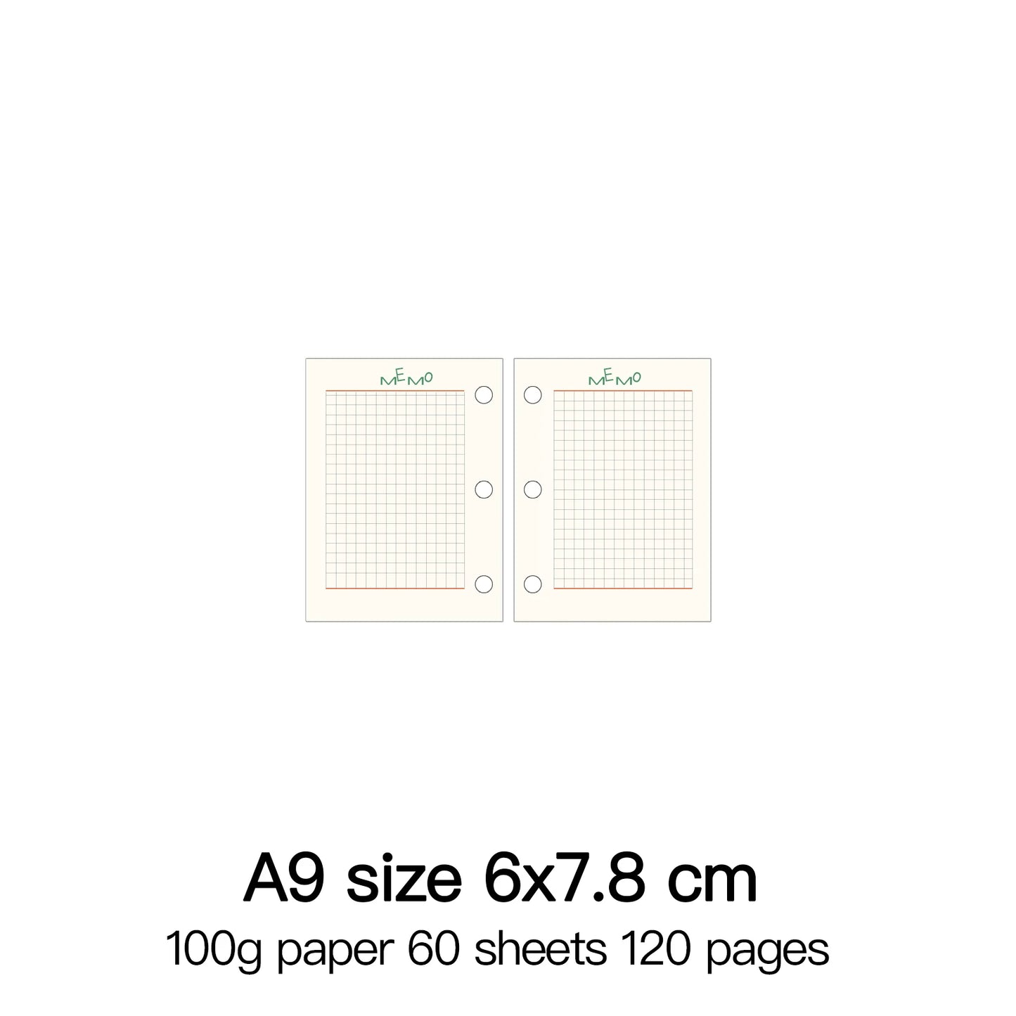 High Quality Ring Binder Notebook A5 Personal A6 A7 A8 Size Insert Refills Loose Leaf Spiral Diary Planner Inner Core 100g Paper
