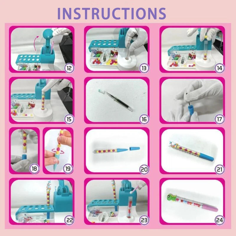 Kids DIY Pen Creator Studio Set - Educational Toy for Children to Make Custom Pens with Decorations, Craft Kit for Creativity &