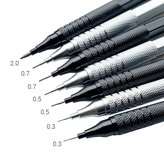 Metal Drafting Pencil Set – 0.3 to 2.0mm with Lead Refills & Gift Box