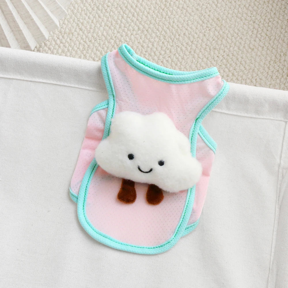 Pet summer cool vest cloud decoration clothes breathable cooling dog clothes