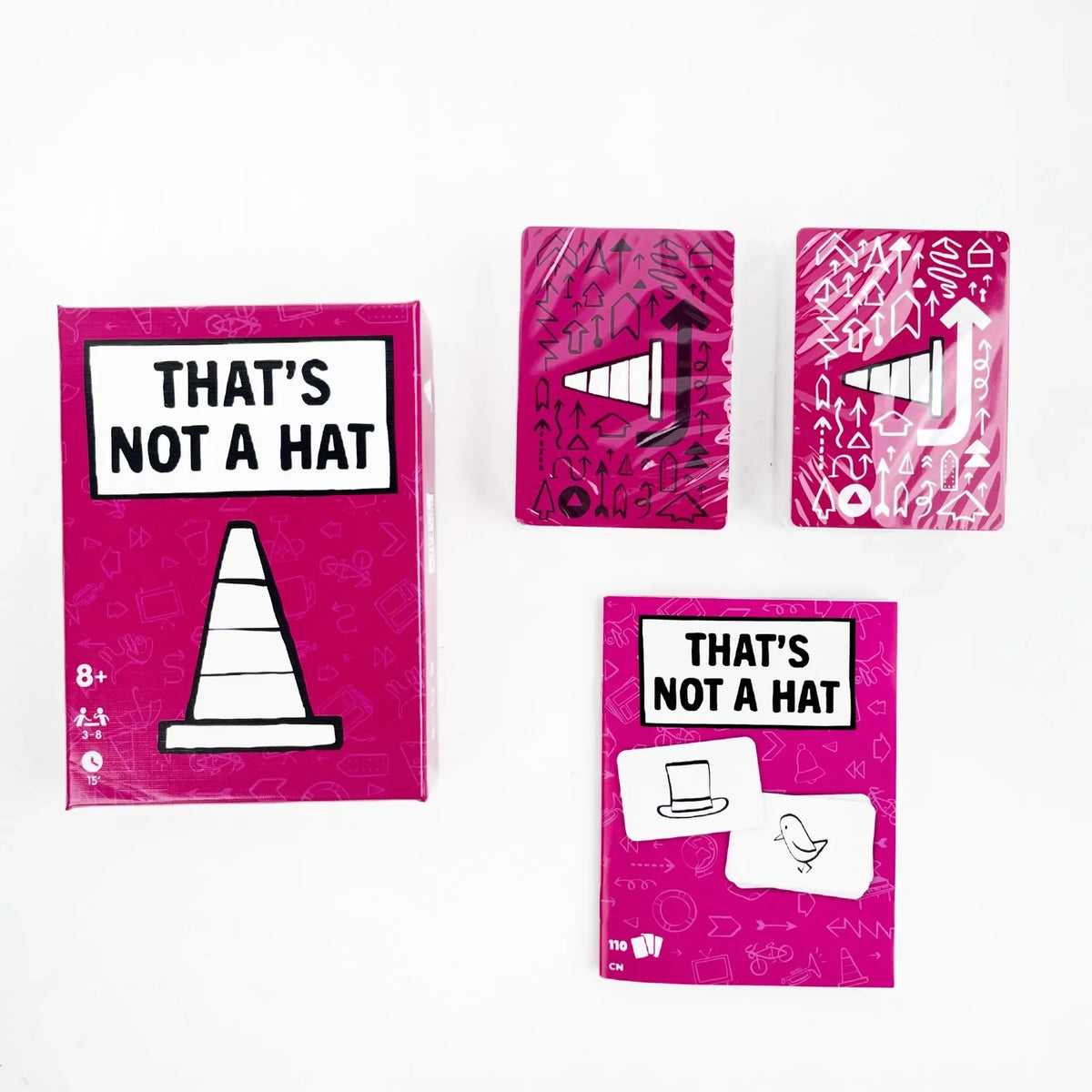 Fun That’s Not a Hat Happy Party Game Set,Top Board Game with Basic Extended Card Game, English Tabletop Game for 3-8 Players