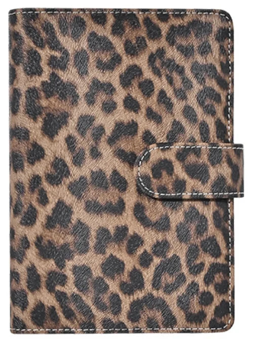 A6 Leopard Print Loose Leaf Cover Plan Book Binder 6 Holes Cash Budget Binder Notebook Office Stationery