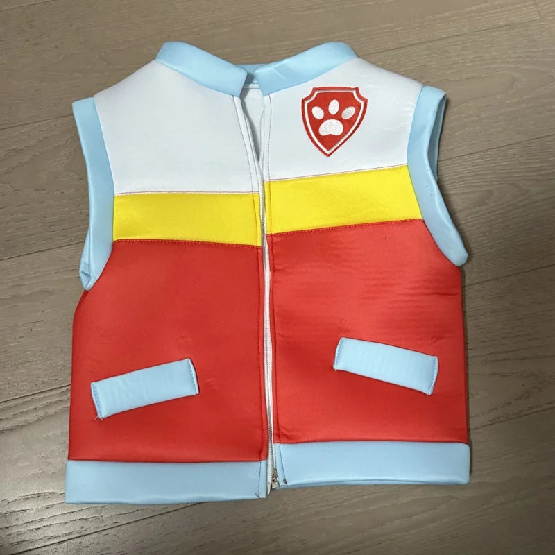 Paw Patrol Chase Costume Inspired Vest Jacket Ryder Cosplay Outfit Halloween Party Role Play Clothing Anime Gift for Children