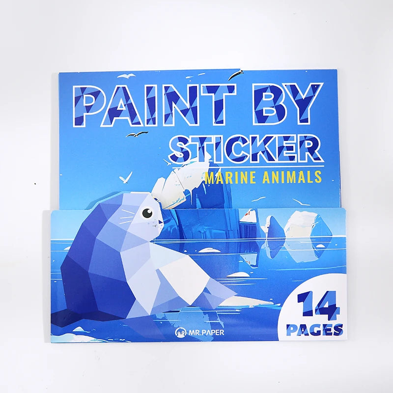 Mr Paper 12pcs/bag Sticker Book Students' Handmade 3D Geometric Collage DIY Stickers Early Educational Stickers For Journal