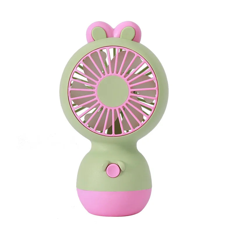 Cute Cartoon Rabbit Ear Desktop Fan USB Rechargeable Handheld Fan Summer Cooling Gift for Kids Children Home Office Rechargeable