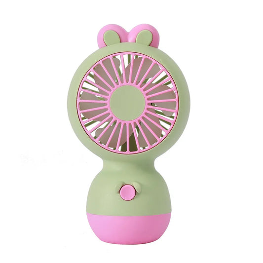 Cute Cartoon Rabbit Ear Desktop Fan USB Rechargeable Handheld Fan Summer Cooling Gift for Kids Children Home Office Rechargeable