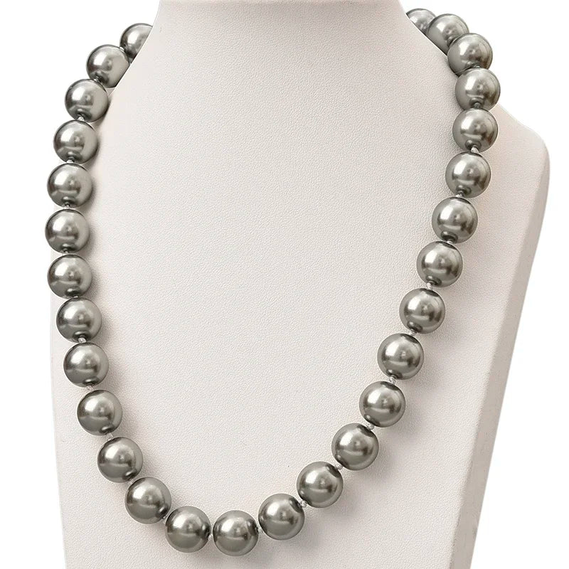 Multicolor Freshwater Shell Pearl Necklace 8 10mm Natural Thread Pearl Jewelry Round Pearl Necklace For Women Gift 18inches