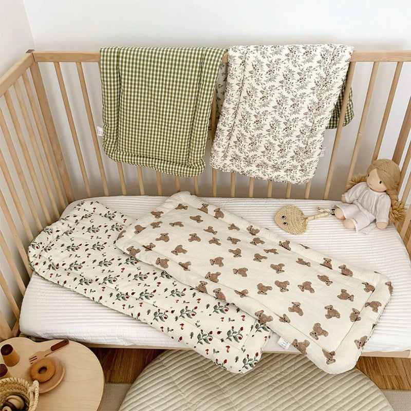 Universal Baby Stroller Mat Double Side Cooling Seat Cushion Soft Ramie Cotton Gauze Summer Cart Mat Stroller Accessories