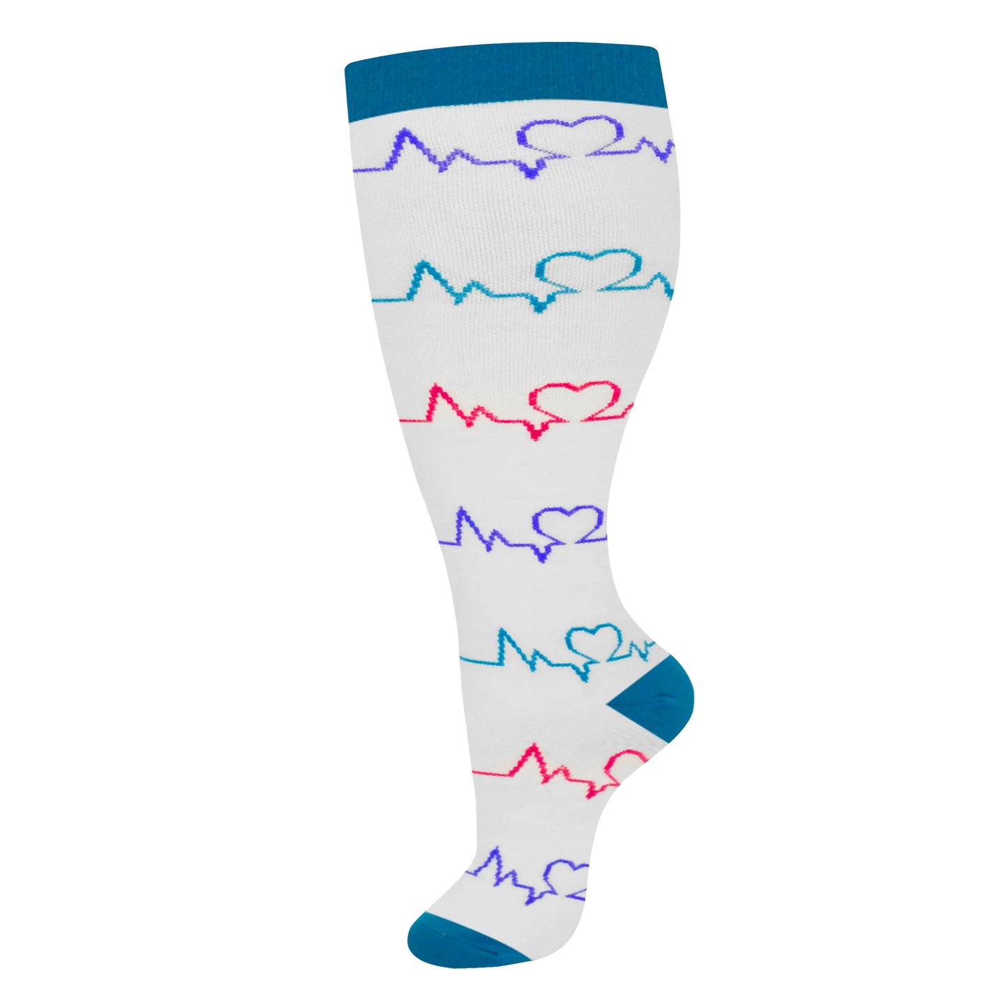 2XL-4XL Plus Size Compression Socks for Women Men 20-30 mmHg Wide Calf Extra Large Knee High Flight Sock for Circulation Support
