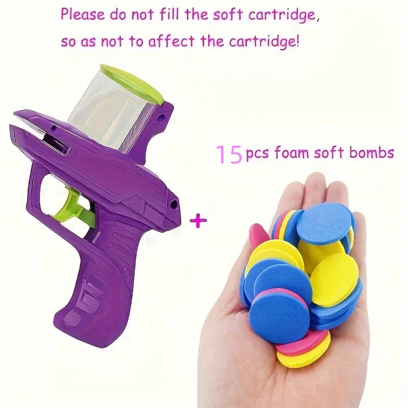 Funny Cat Toys Creative Turnip Gun with 15pcs Reusable Foam Frisbee Pet Hunting Interactive Toy Dog Cat Pet Supplies