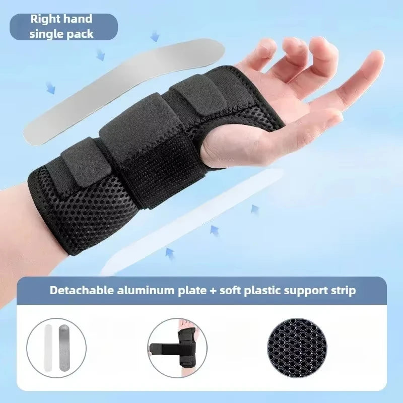 Adjustable Wrist Brace with Metal Splint Breathable Support for Sprains Carpal Tunnel Syndrome Injury Recovery for Pain Relief