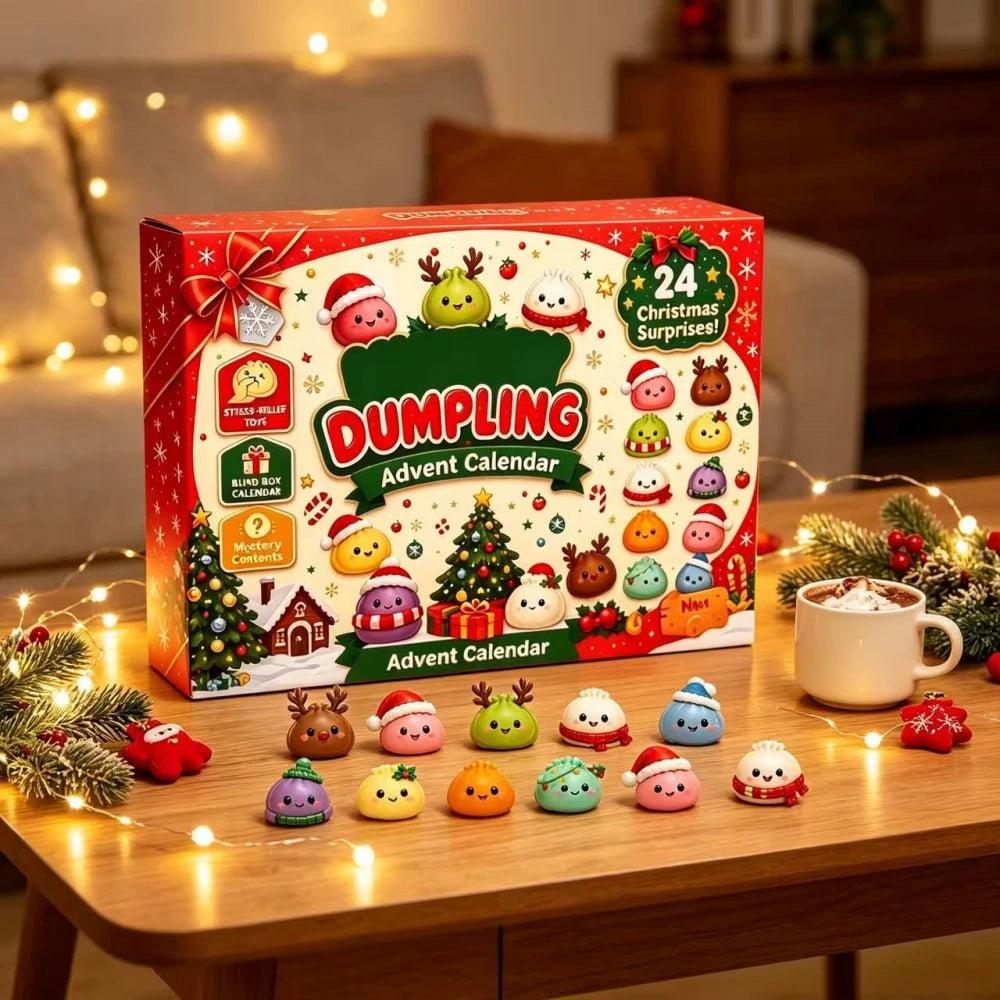 24-Day Christmas Dumpling Advent Calendar – Countdown Ornaments Gift Set