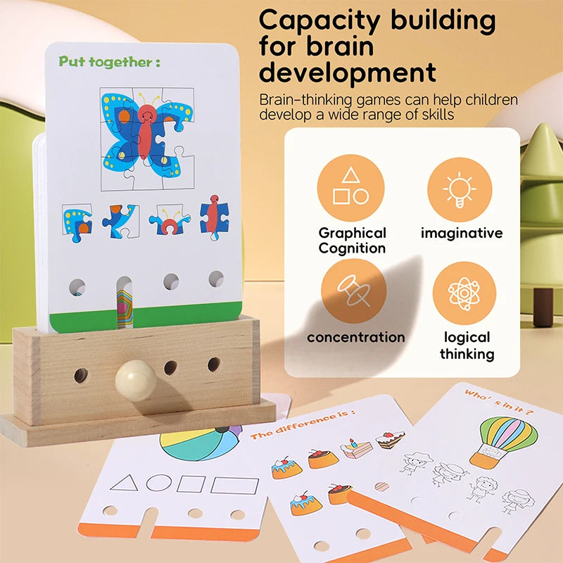 Logic Puzzle Game Educational Toy Set for Kids Logic Unlocking Game Alphabet Learning Activities Preschool Skills Development