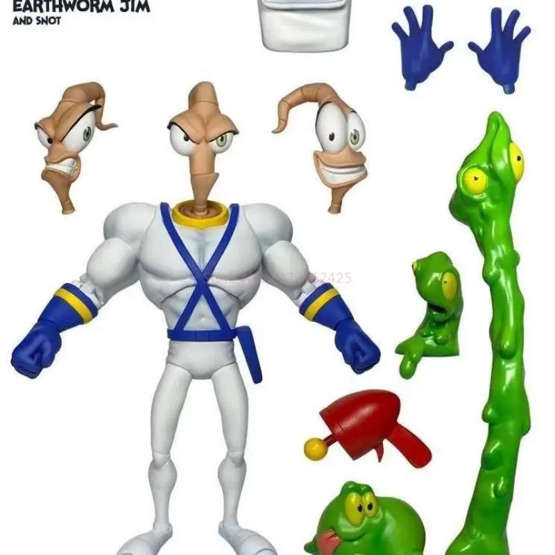 Original PDNA 1/12 Earthworm Jim Psy Crow Bob The Killer Action Figure Worm Body Psy-Crow Bob The Killer Collectible Toys Gift