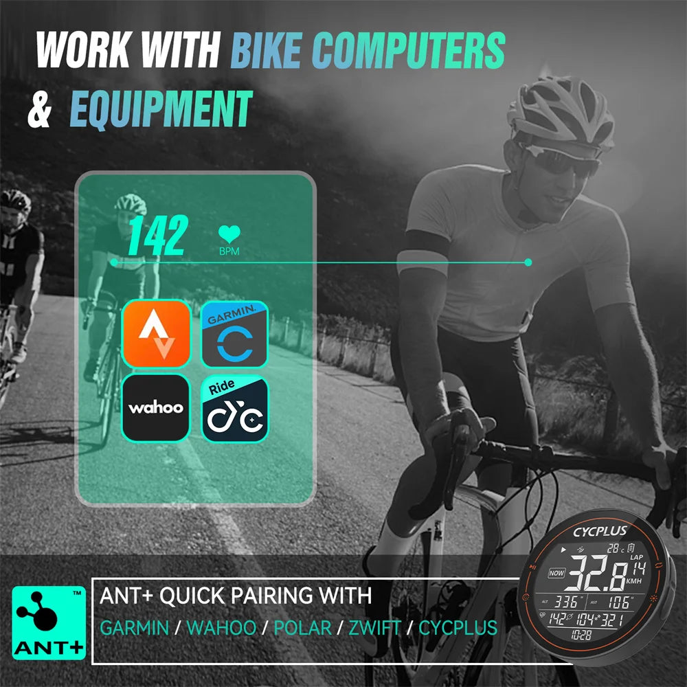 CYCPLUS Heart Rate Sensor Armband Wrist Chest Belt Bluetooth ANT+ Fitness Monitor for Garmin Wahoo GPS Bike Computer