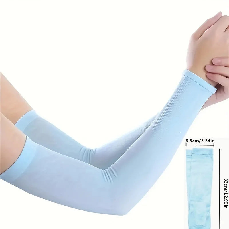 Ice Silk Cooling Arm Sleeves Summer UV Sun Protection Compression UPF 50+ for Women Volleyball Youth Sports
