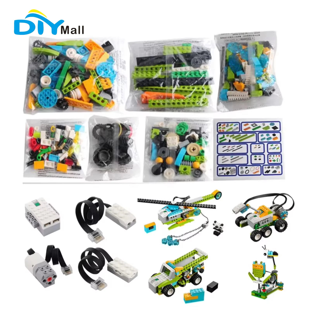 DIYmall Ed-Compatible We-Do 2.0 Programming Bricks Tech Toys for STEM Education & Intelligence Development