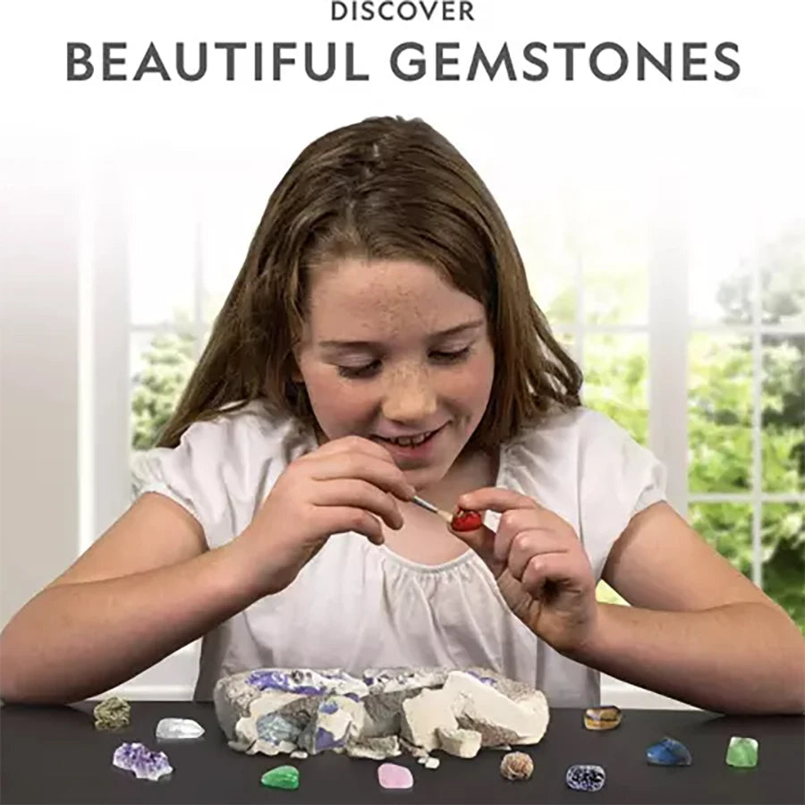STEM Mega Gemstone Dig Kit-Dig and Discover Gem Stone Crystal Dig Toy Set Child Educational Toy Crystal Mining Kit Kids Gift