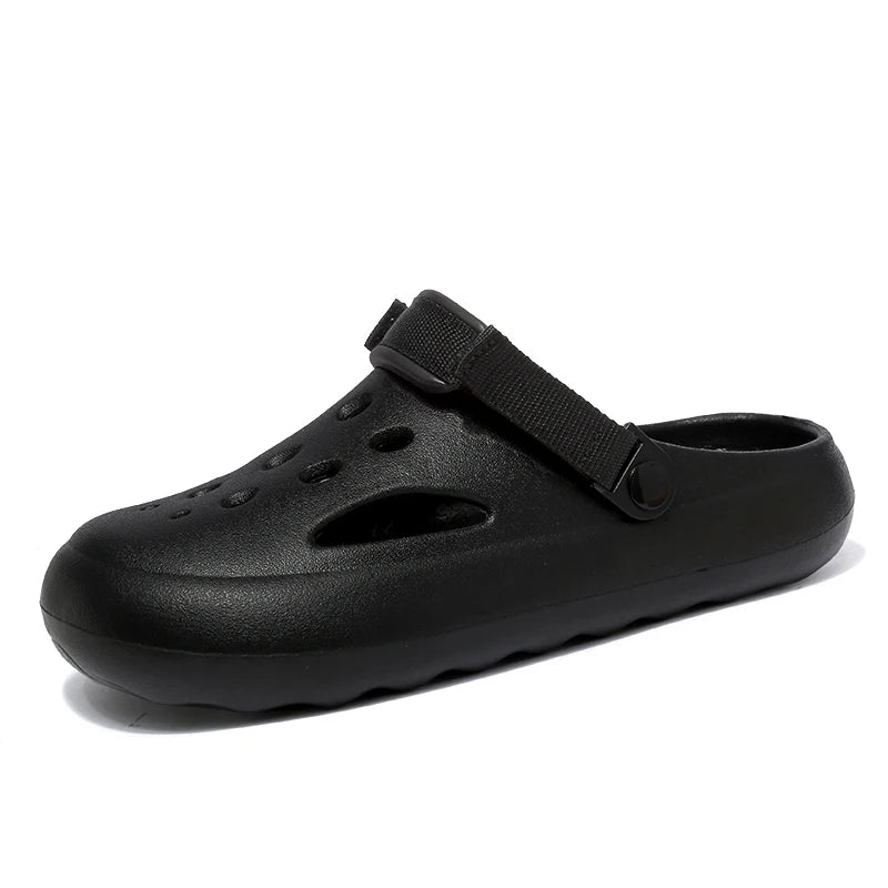 Quick-Dry EVA Solid Color Mens Sandals Fashion Trendy Lightweight Outdoor Travel Essentials Beach Shoes Casual Men’s Slippers