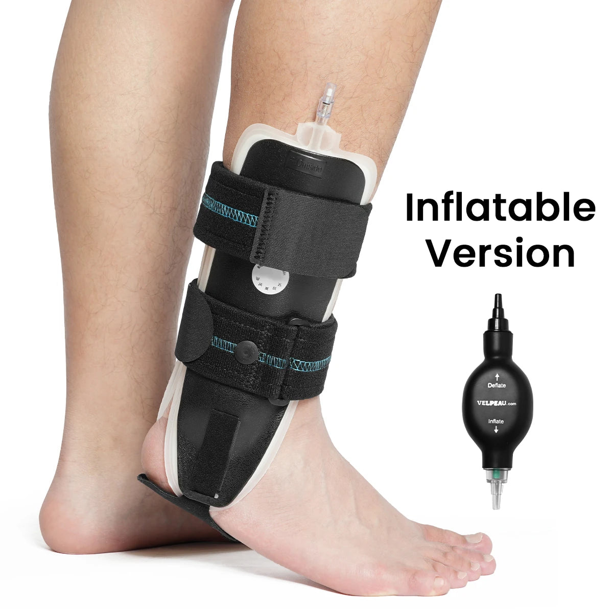 VELPEAU Ankle Brace Support for Ligament Injury and Tendonitis Surgery, Stirrup Ankle Splint Stabilizer with Foam & Gel Pad