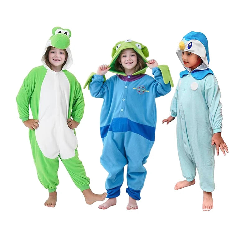 Kids Kigurumi Baby Onesies for Children Cartoon Pajamas Animal Cosplay Costume Halloween Christmas Outfits Boys Girls Homewear