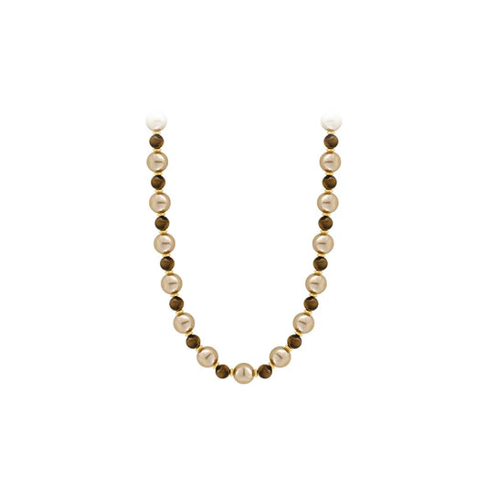 Maillard Natural Tiger's-eye Champagne Pearl Bead Necklace For 2024 Fashion Jewelry Women's Sexy Sweater Chain Neck Accessories