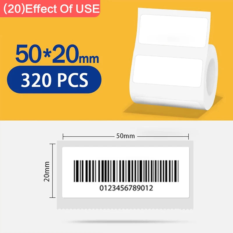 Niimbot 1Roll B1 White Sticker Waterproof Paper Adhesive Label White Anti-Oil For B1 B21 Mini Portable Thermal Printer Tape