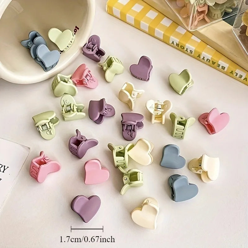20/30/50 sets of mini hair clips, cute plastic flower-shaped hair accessories, pure color braids, suitable for teenagers, cute g