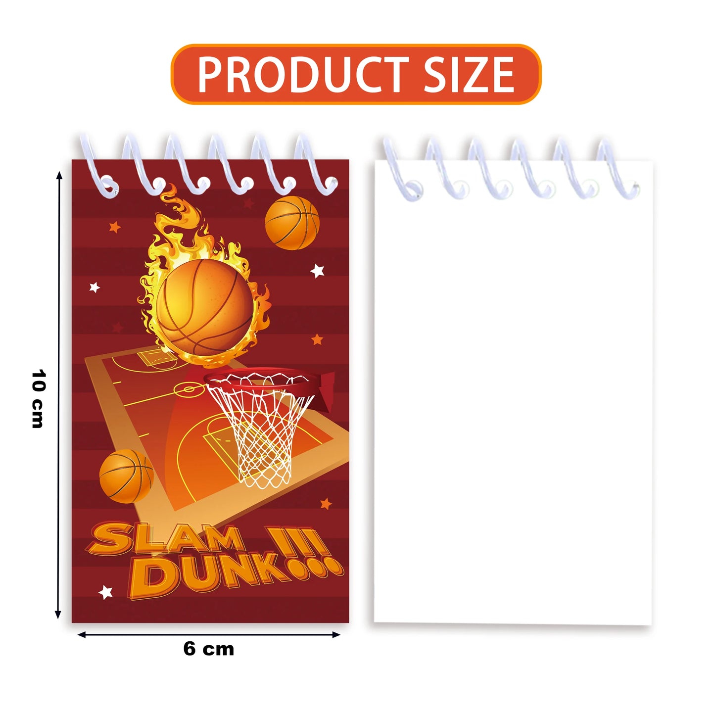 8pcs Basketball Sports Themed Mini Spiral Pocket Notebooks Memo Pad Coil Booklet Notepads For Office Stationery School Diaries