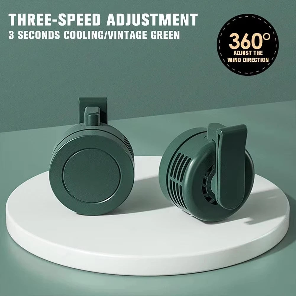 Mini Waist Clip Fan USB Rechargable Summer Cooling Fan Hanging Waist Neck Fan Portable Silent For Outdoor Camping Fishing 2026
