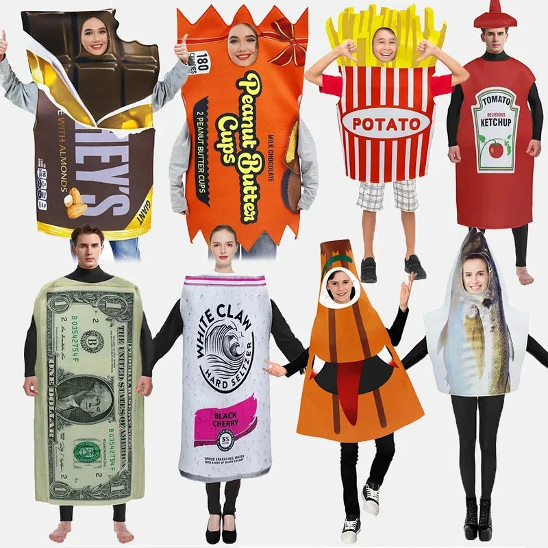 ❤Carnival Costume Kids Adult Funny Party Food Sponge Cosplay Outfit Halloween Purim Costume Stage Performance Stage Dress Up★❤★