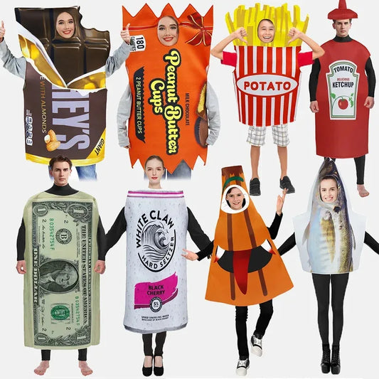 ❤Carnival Costume Kids Adult Funny Party Food Sponge Cosplay Outfit Halloween Purim Costume Stage Performance Stage Dress Up★❤★