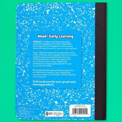 Primary Journal Half Page Ruled Writing Tablet: K-2 Composition Notebook with Picture Space, 200 Pages, Hard Cover for School