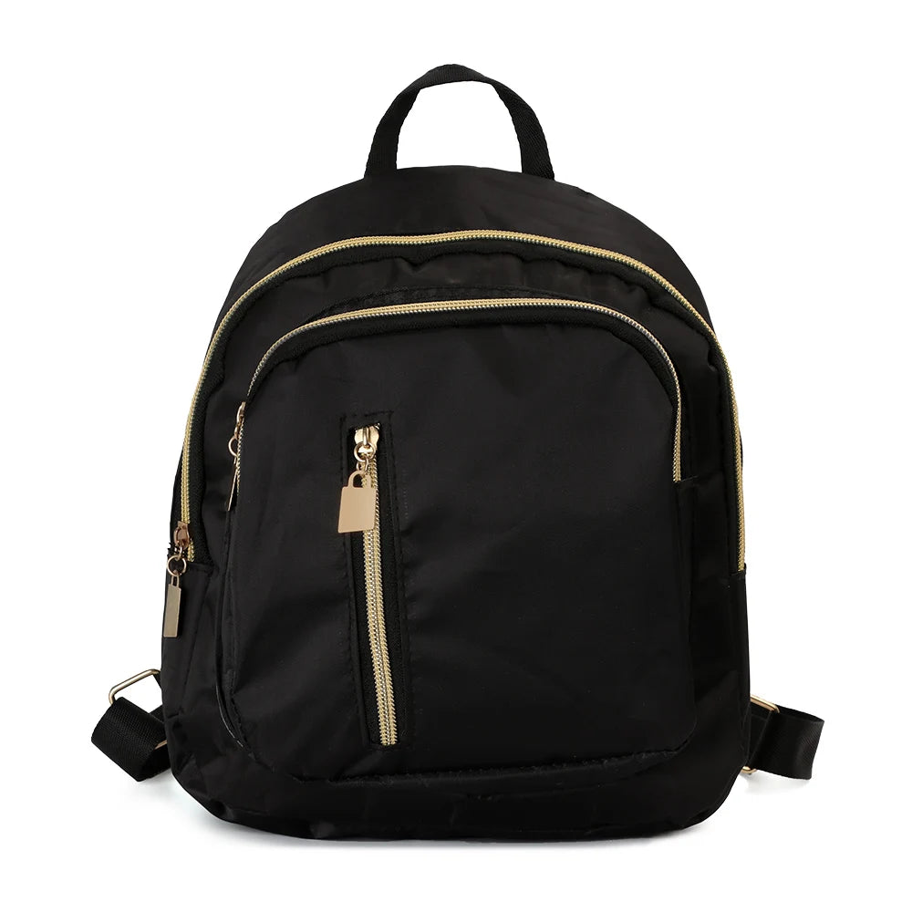 Women's Multi-Function Fashion Girl Nylon Daypack Travel Cute Mini Backpack Men Shoulder Bag Black Purse Hot