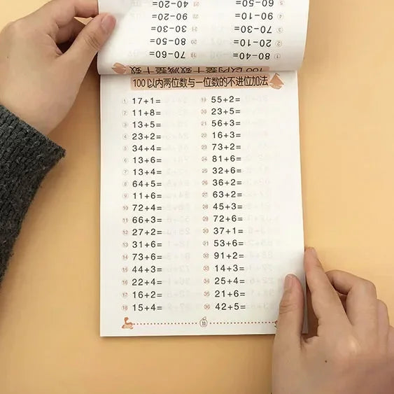 Mathematics Textbook for Kids - 10/20/50/100 Addition & Subtraction Cards Kindergarten Early Education Exercise Book