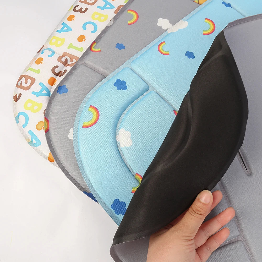 Stroller Cushion Summer Cartoon Seat Pad All-Season Universal Thin Pushchair Pad High Chair Seat Cushion With Back Support
