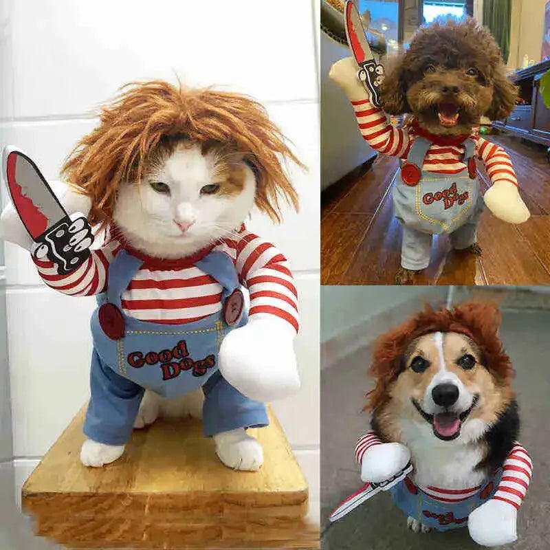 Funny Halloween Pet Costume for Small/Medium Dogs & Cats - Adjustable Puppy Cosplay for French Bulldogs, Chihuahuas & More