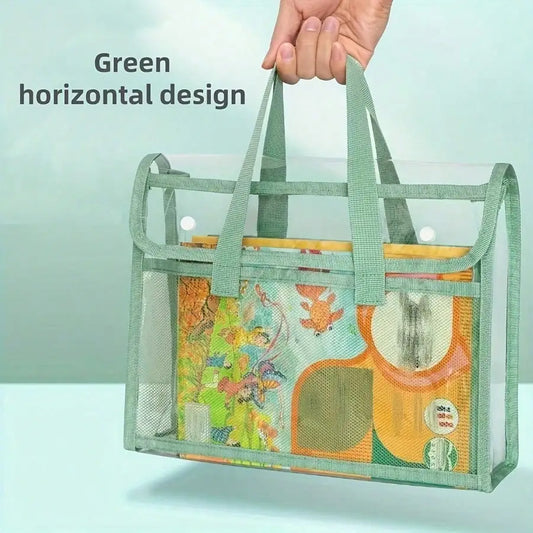 Transparent Expandable File Bag, High-quality Portable Transparent Folder, Book and Stationery Storage Bag, A4 Paper File Storage, Suitable for Office, School, Easter, Thanksgiving and Other Activities