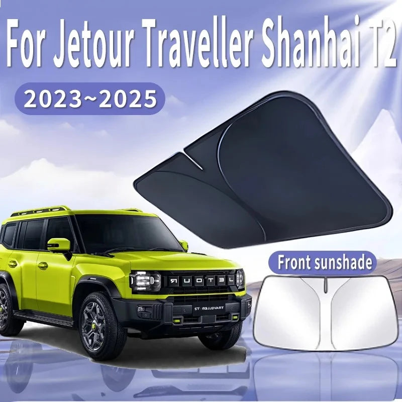 1PC For Jetour Traveller Shanhai T2 2023~2025 Car Sun Visor Front Windshield Sunshade Heat Insulation Summer Cooling Accessories