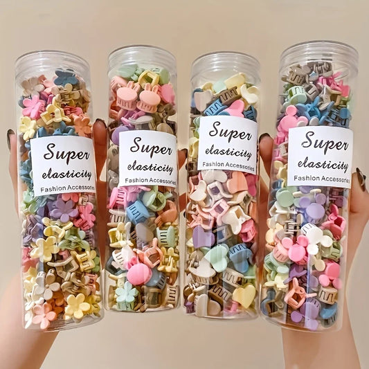 20/30/50 sets of mini hair clips, cute plastic flower-shaped hair accessories, pure color braids, suitable for teenagers, cute g
