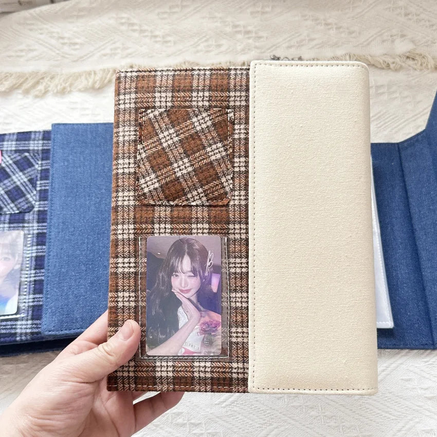 A5 Blue Denim DIY Binder Notebook Cover DIY Binder Photocards Collect Book Diary Agenda Planner DIY Cover Album Stationery