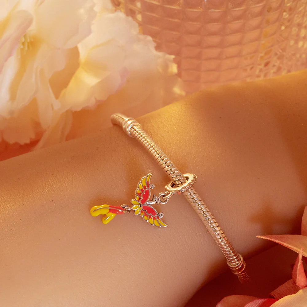 New Charms Hot Holiday Original Phoenix Pendant S925 Sterling Silver Bead Fit Bracelets Diy For Women Fine Jewelry Love Gift