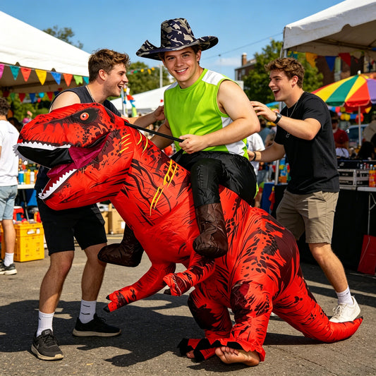 Ride Costume Inflatable Dinosaur T-Rex Halloween Fancy Dress for Adult Costume Dragon Party Outfit Animal Themed Blow Up Cosplay