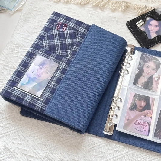 A5 Blue Denim DIY Binder Notebook Cover DIY Binder Photocards Collect Book Diary Agenda Planner DIY Cover Album Stationery
